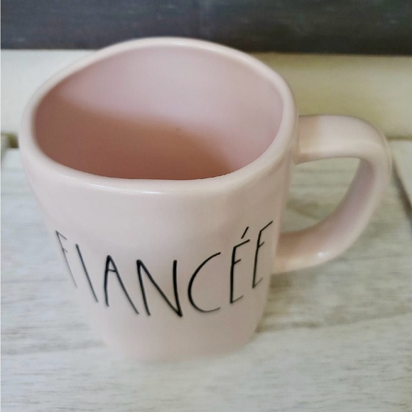 Rae Dunn Pink Ceramic Mug with Fiancée Text - Picture 2 of 3